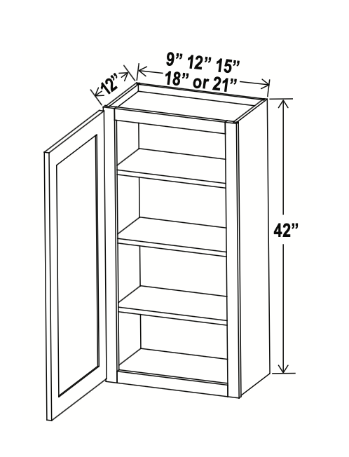 Aspen White 21" Standard Wall Cabinet