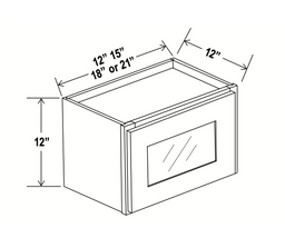 Rustic Wood 15" Glass Door Wall Cabinet