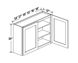 Double Smoky Gray 33" Standard Wall Cabinet