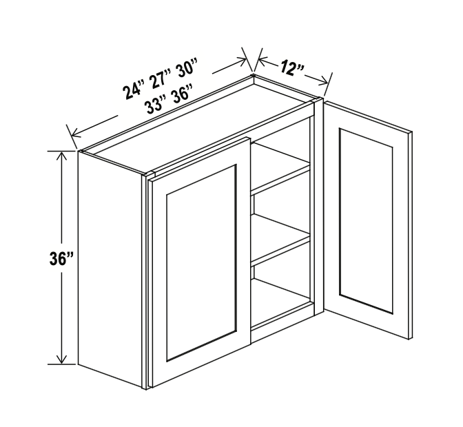 Luna Gray 36" Standard Wall Cabinet