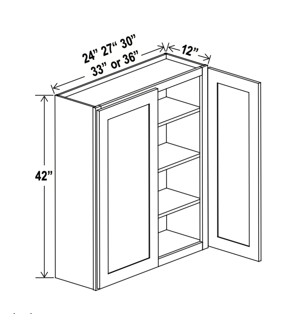 Luna Gray 36" Standard Wall Cabinet