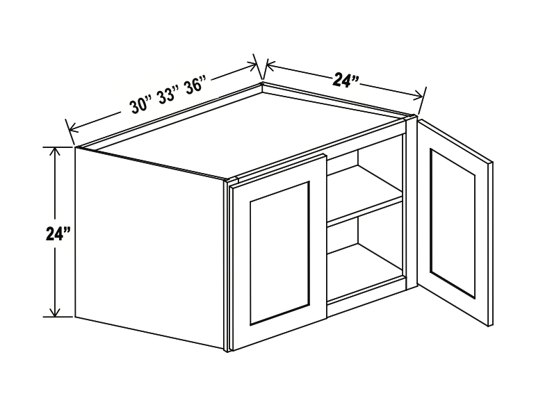 Smoky Ash 36" Refrigerator Wall Cabinet