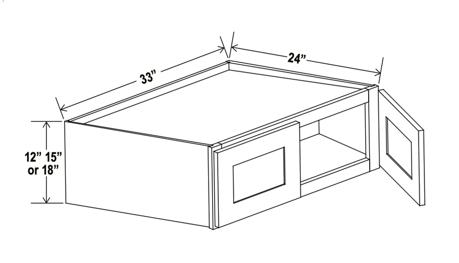 Shaker Espresso 33" Refrigerator Wall Cabinet