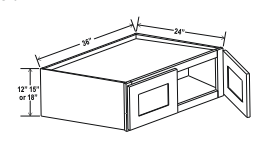 Navy Blue 36" Refrigerator Wall Cabinet