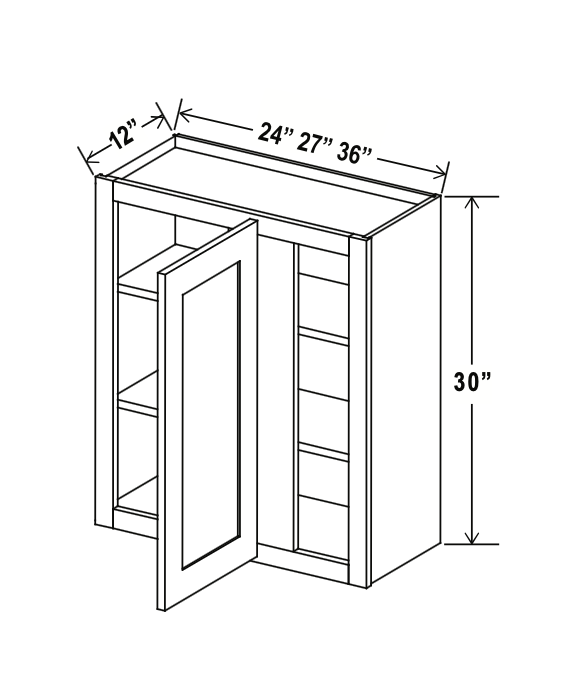 Aspen Charcoal 36" Blind Corner Wall Cabinet