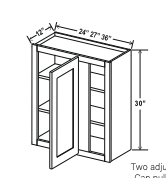 Double Smoky Gray 27" Blind Corner Wall Cabinet