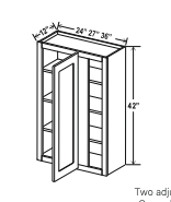 Smoky Ash 24" Blind Corner Wall Cabinet