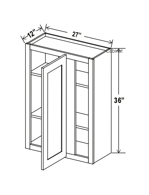 Shaker White 27" Blind Corner Wall Cabinet