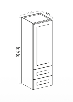 Luna Gray 18" Drawer Wall Cabinet