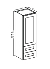Double Smoky Gray 18" Drawer Wall Cabinet