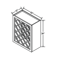 Double Smoky Gray 24" Wall Wine Rack Cabinet