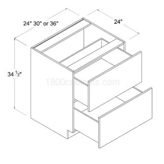 Matte Black 24" Drawer Base Cabinet