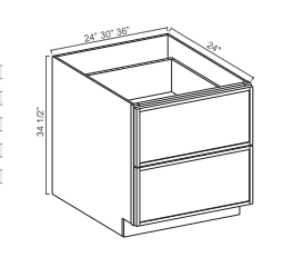 Slim Amber Oak 30" Drawer Base Cabinet
