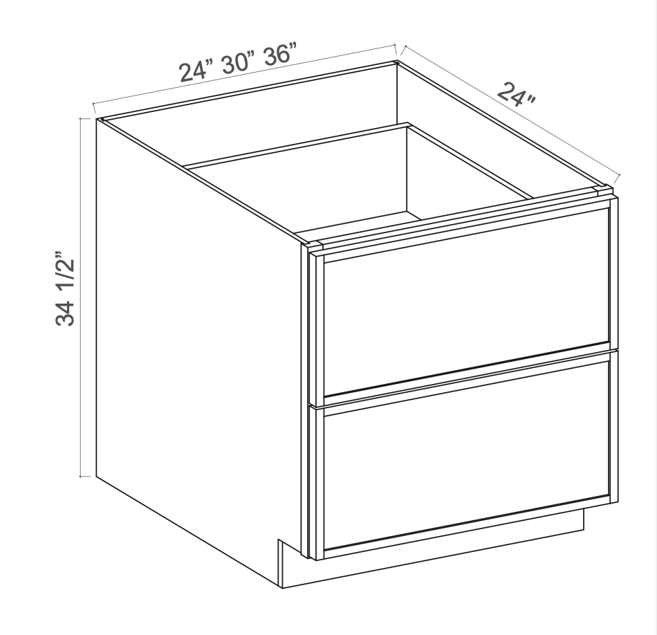 Slim Aston Green 30" Drawer Base Cabinet