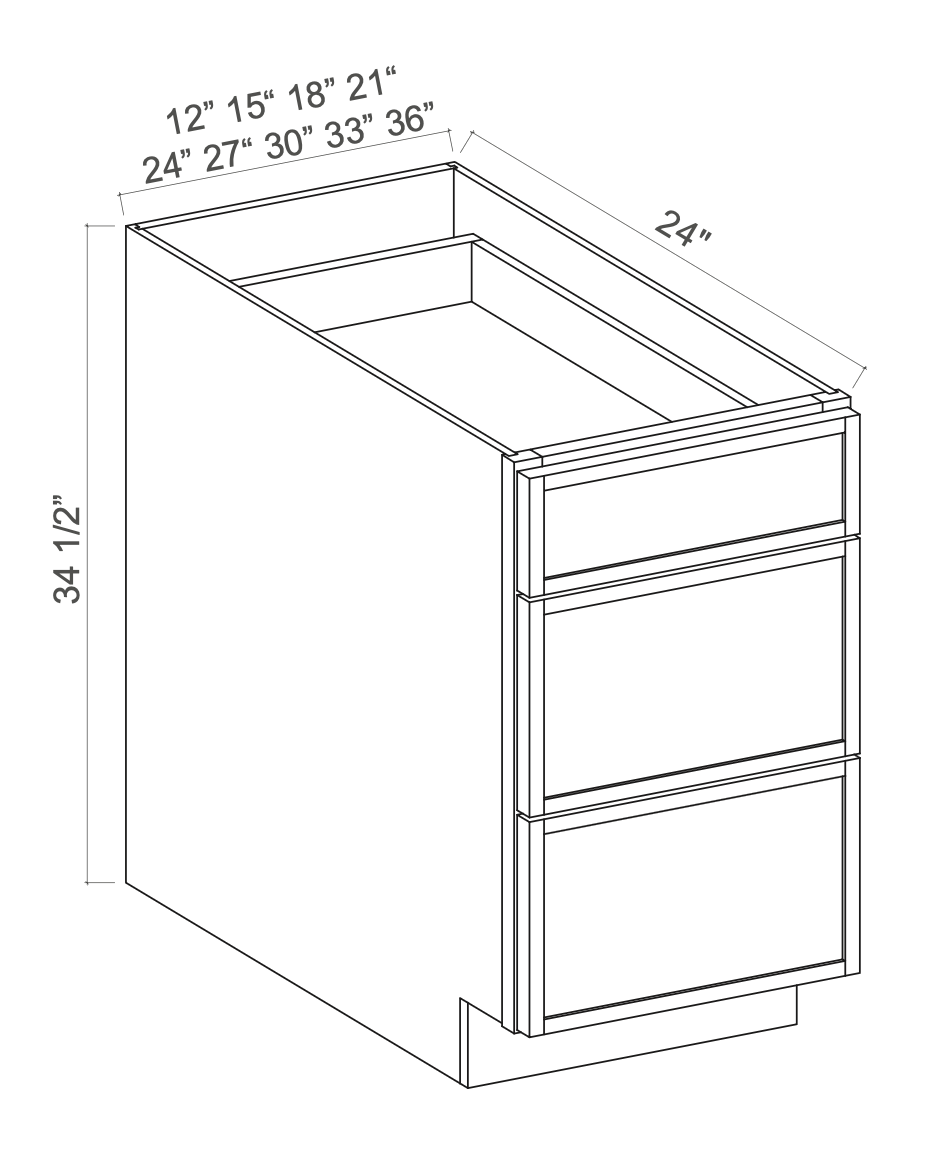 Slim Dove White 27" Drawer Base Cabinet