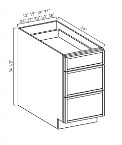 Slim Aston Green 24" Drawer Base Cabinet