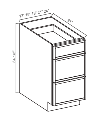 Slim Dove White 15" Vanity Drawer Cabinet