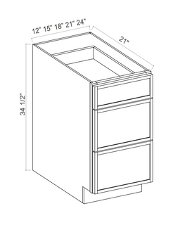 Slim Iron Black 21" Vanity Drawer Cabinet