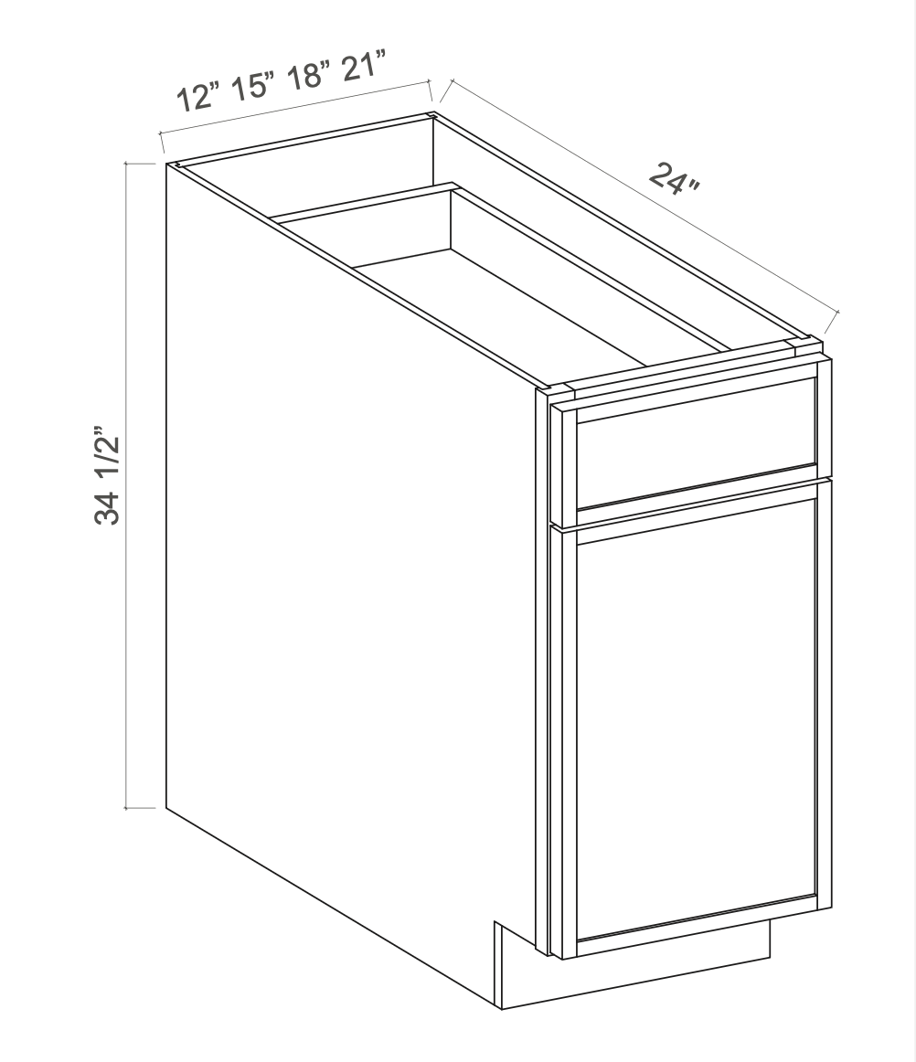 Slim Iron Black 18" Standard Base Cabinet