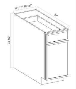 Slim Iron Black 18" Standard Base Cabinet