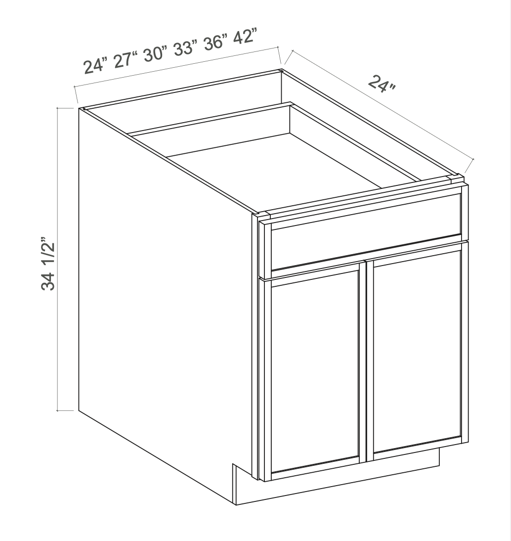 Slim Dove White 33" Standard Base Cabinet