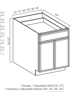 Slim Aston Green 30" Standard Base Cabinet