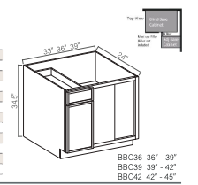 Slim Dove White 33" Blind Corner Base Cabinet