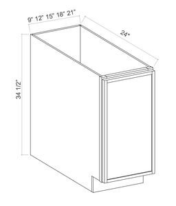 Slim Amber Oak 21" Full Height Door Base Cabinet