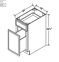 Slim Dove White 18" Accessory Base Cabinet