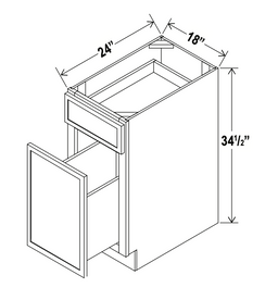 Slim Dove White 18" Accessory Base Cabinet