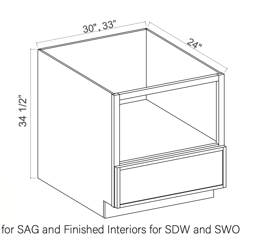 Slim Dove White 30" Microwave Base Cabinet