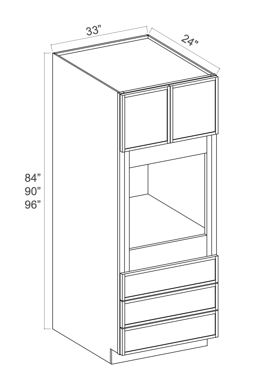Slim Iron Black 33" Oven Cabinet