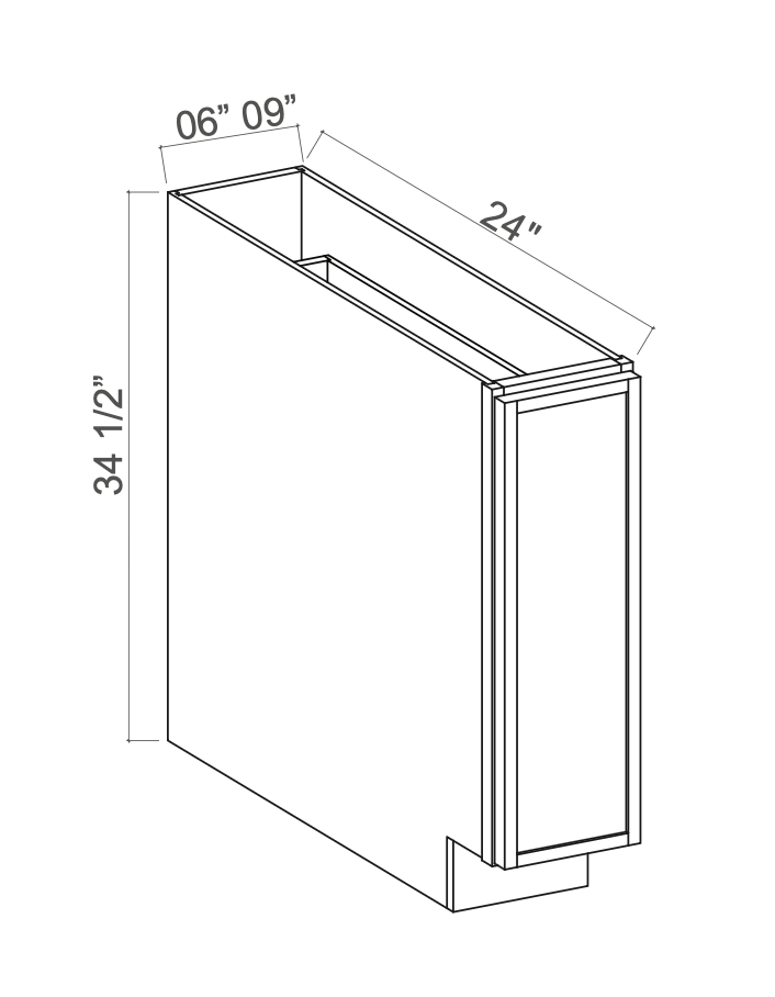 Slim Aston Green 9" Accessory Base Cabinet