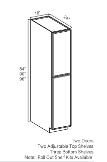 Slim White Oak 18" Utility Cabinet