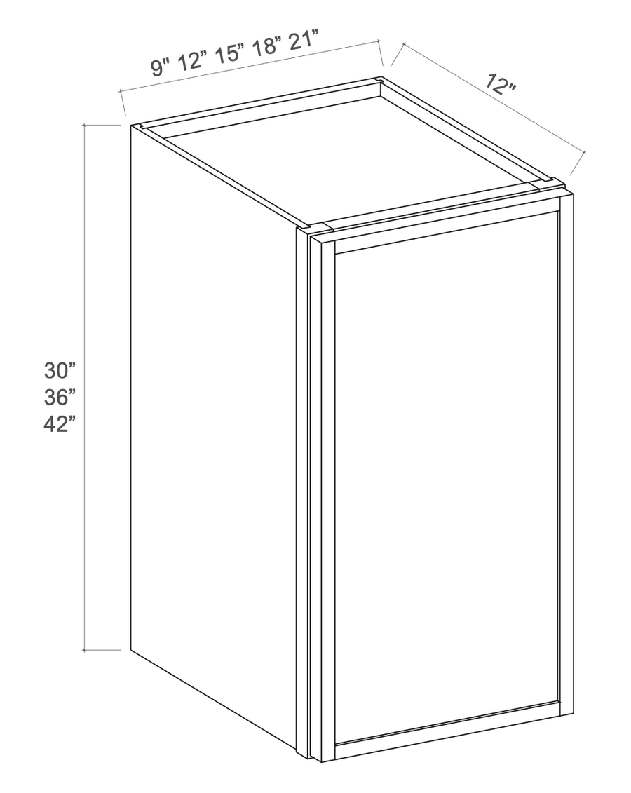Slim Amber Oak 9" Standard Wall Cabinet