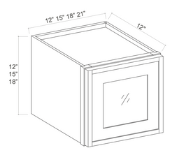 Slim Amber Oak 15" Glass Door Wall Cabinet