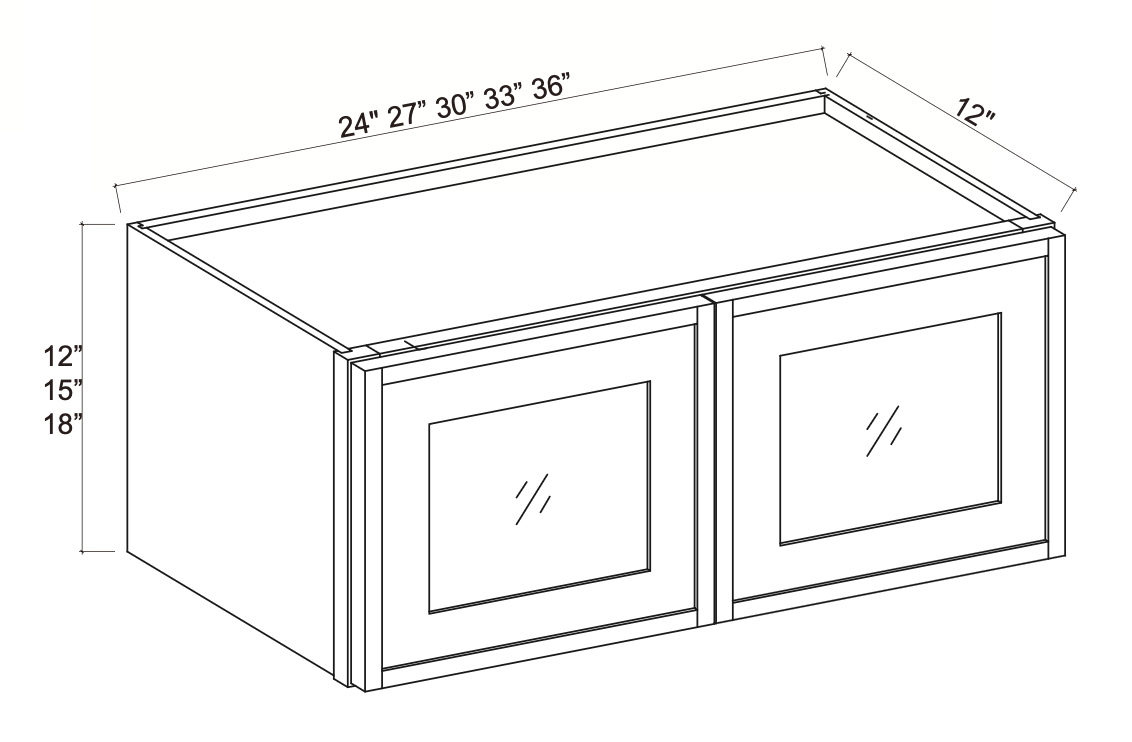 Slim Amber Oak 33" Glass Door Wall Cabinet