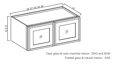 Slim Amber Oak 27" Glass Door Wall Cabinet