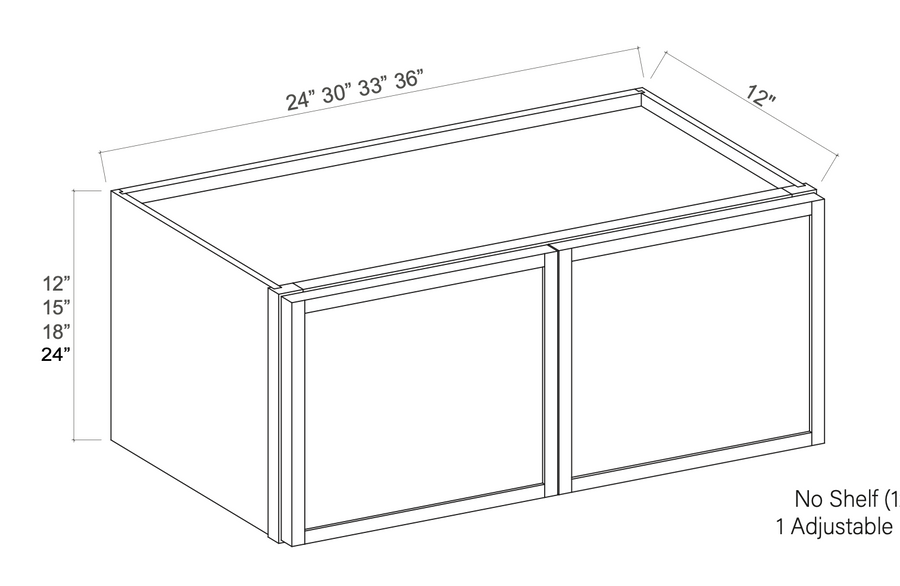 Slim Amber Oak 36" Standard Wall Cabinet