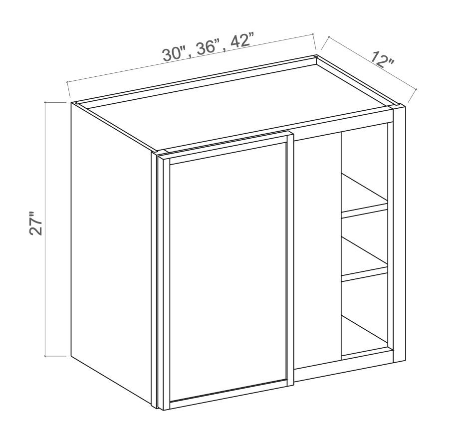 Slim Aston Green 27" Blind Corner Wall Cabinet