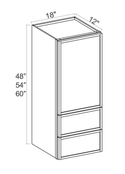 Slim Aston Green 18" Drawer Wall Cabinet