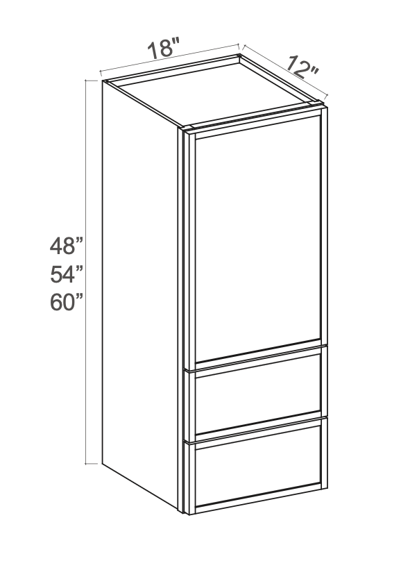 Slim Aston Green 18" Drawer Wall Cabinet