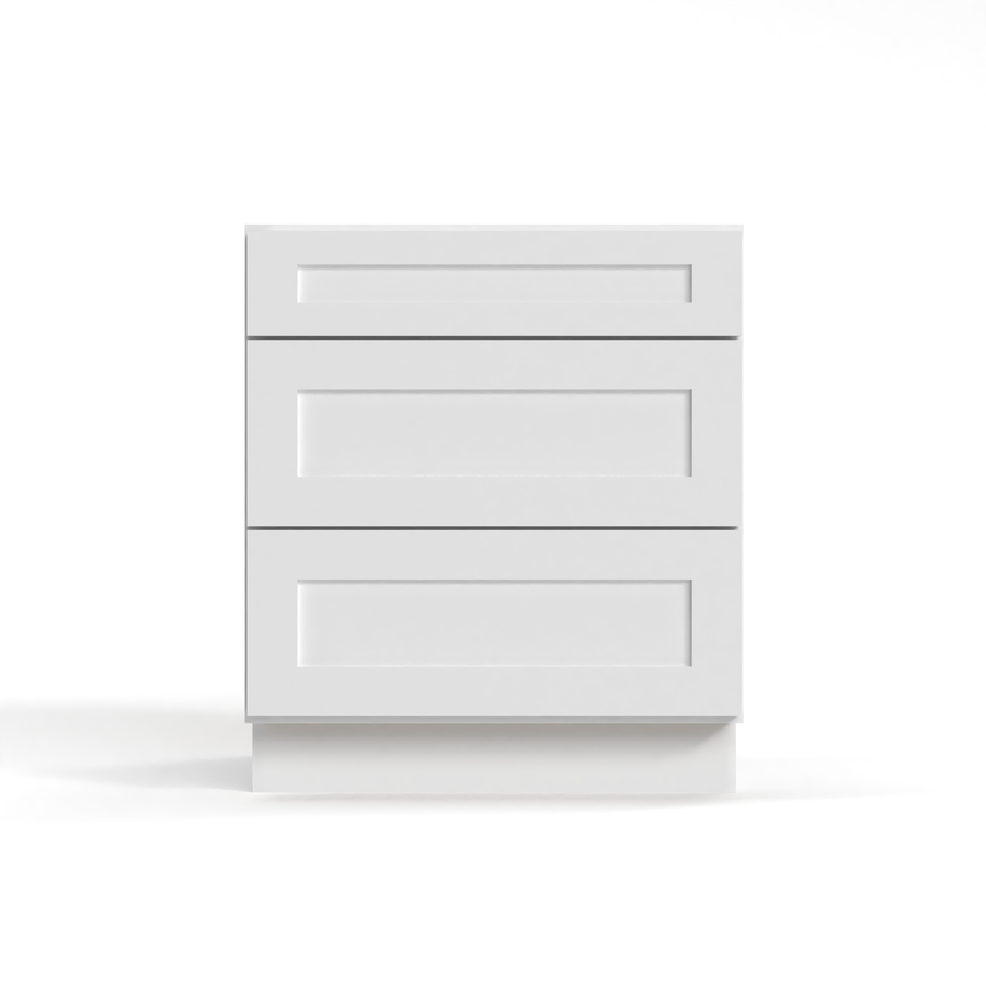 Shaker White 30" Drawer Base Cabinet