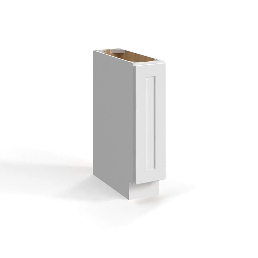 Shaker White 9" Full Height Door Base Cabinet