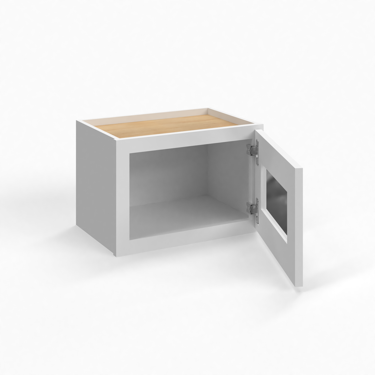 Shaker White 12" Glass Door Wall Cabinet