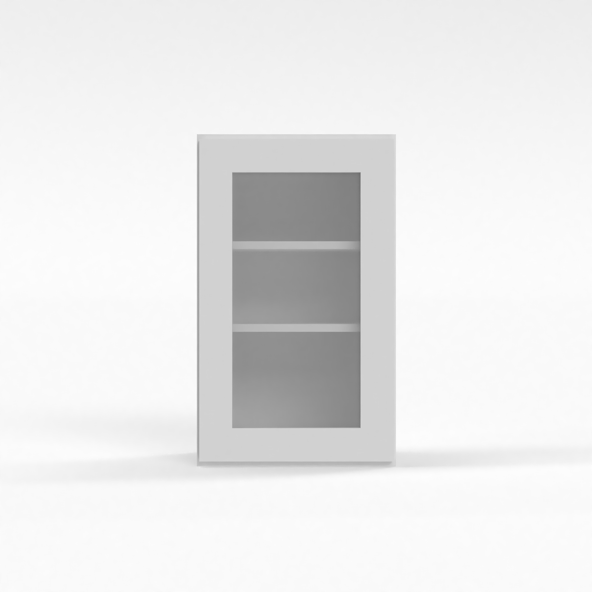 Shaker White 15" Glass Door Wall Cabinet