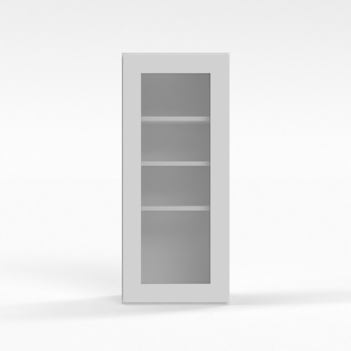 Shaker White 15" Glass Door Wall Cabinet