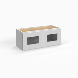 Shaker White 24" Glass Door Wall Cabinet