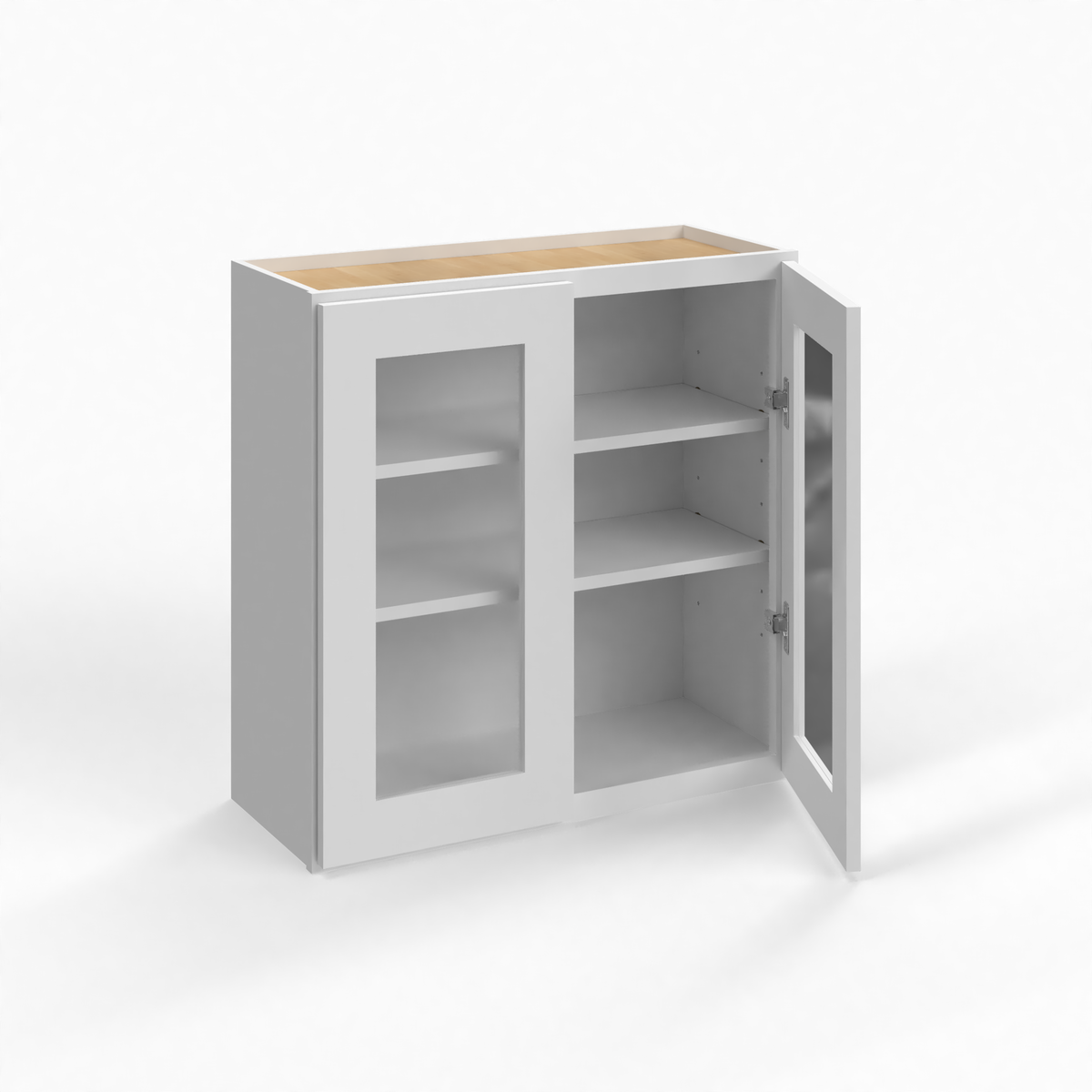Shaker White 24" Glass Door Wall Cabinet