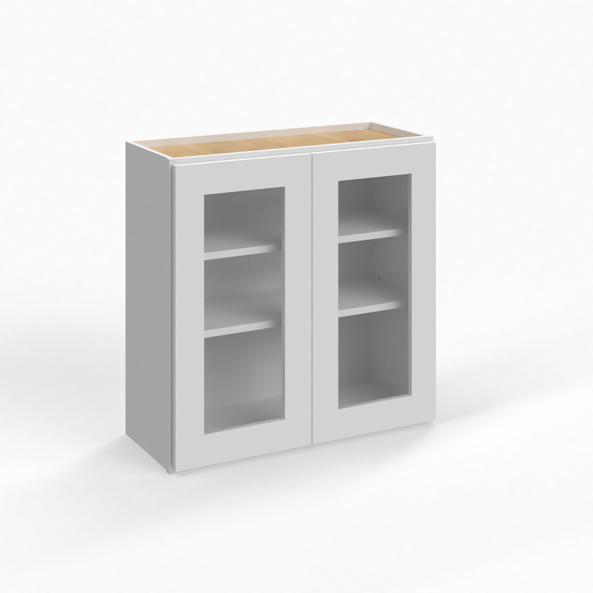 Shaker White 24" Glass Door Wall Cabinet